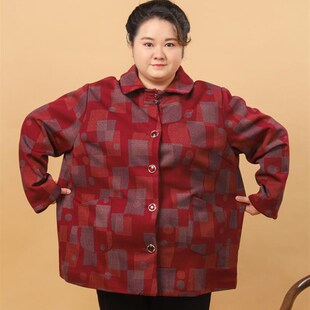 特胖奶奶加肥加大码外套200斤老人衣服女中老年人春秋装特体妈妈