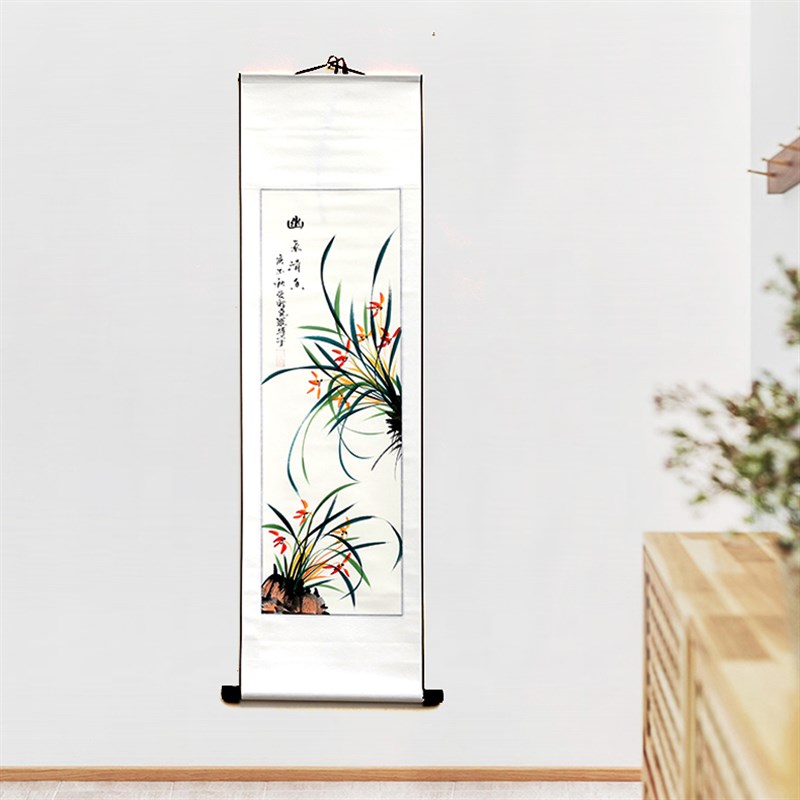 纯手绘梅兰竹菊挂画中国风壁画四条屏国画沙发背景墙画客厅装饰画