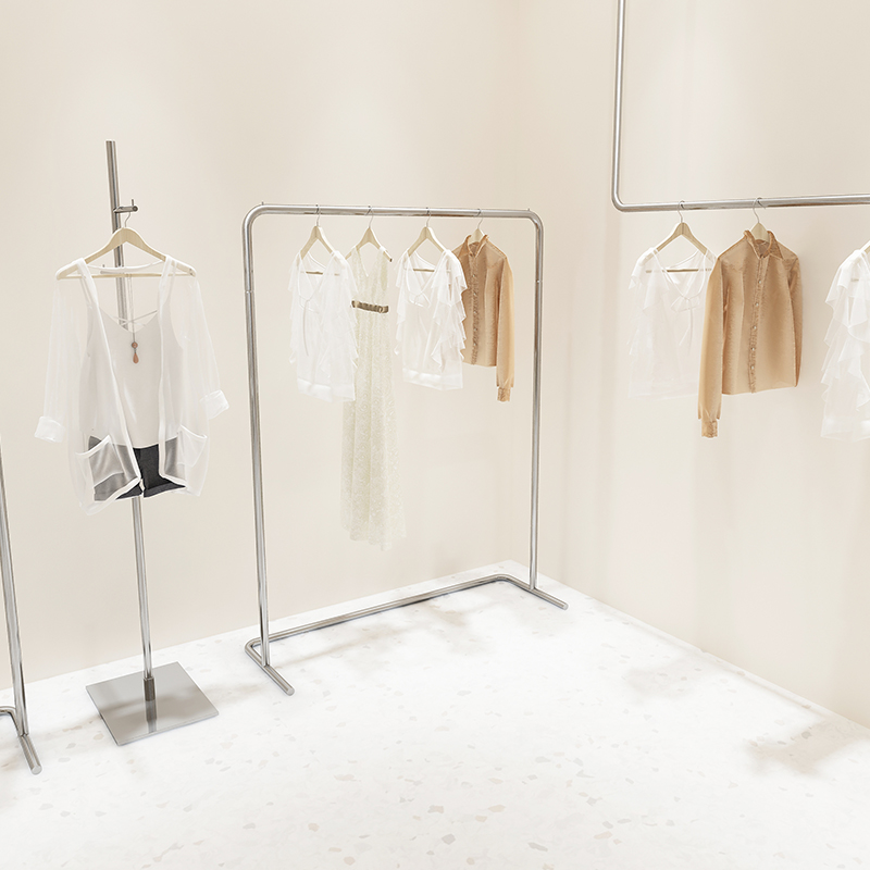 服装店展示架落地式挂衣架不锈钢女装店专用陈列货架童装衣服架子