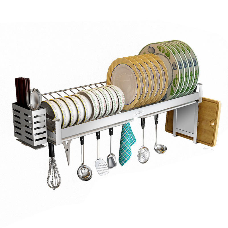 304不锈钢碗碟碗盘收纳架壁挂式厨房水槽置物架多功能碗架沥水架