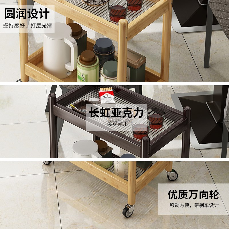 沙发边几可移动带轮边桌小茶几迷你床头侧边柜简约亚克力置物推车