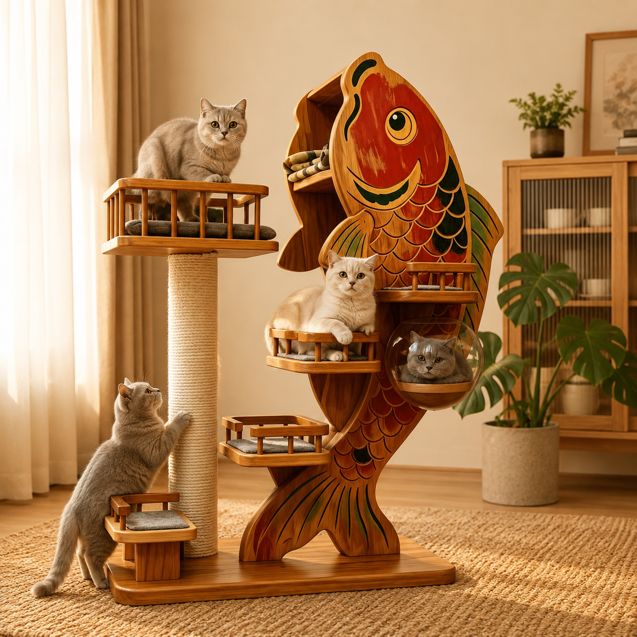 预售迈凯特实木猫爬架抓柱
