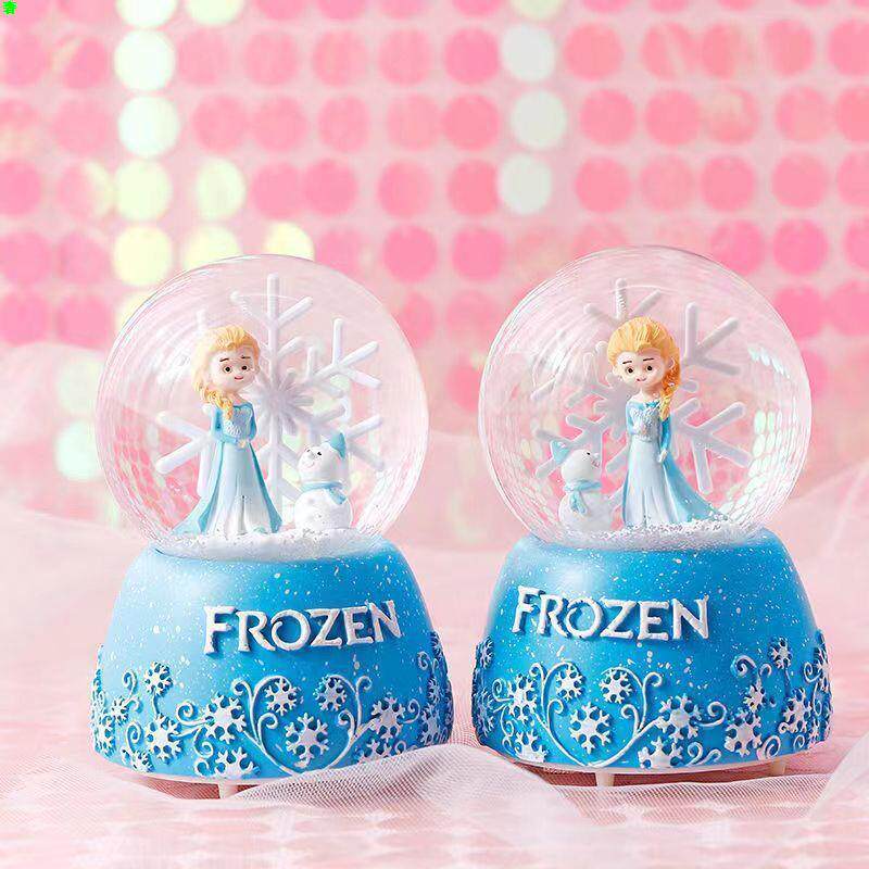 源头厂家水晶球小摆件可爱带灯底座小夜灯八音盒有礼盒旋转音乐盒