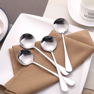 加厚餐勺勺子餐叉主餐勺吃饭勺儿童勺子家用甜品勺成人汤匙可爱