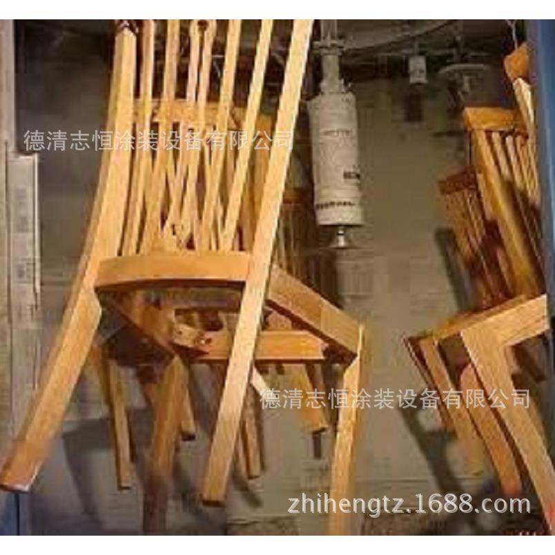 厂家木质工艺品木器静电喷漆木衣架木吉他木制品静电喷漆流水线