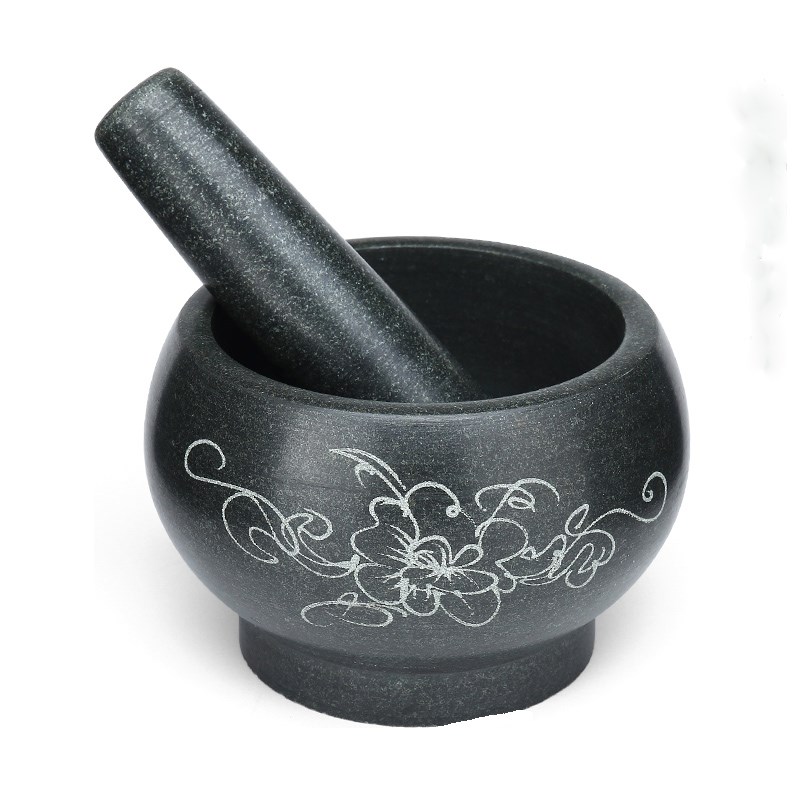 青石臼研磨器蒜泥器捣药罐石盅捣碎器对窝擂钵石舂钵送盖子磨石头