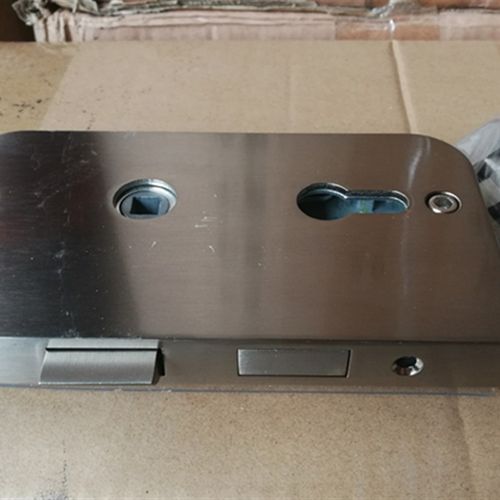 隔断玻璃缺口锁竖锁办公室锌合金玻璃门竖型无框门单开门双开门锁