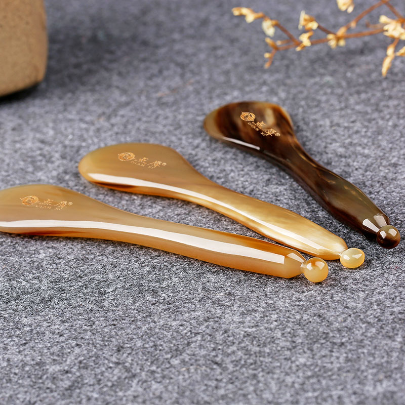 点犀天然牦牛角刮痧仪拍脸美容女疏通按摩经络拨筋棒松筋面部眼部