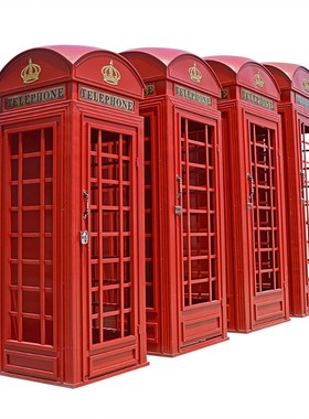 铁艺电话亭创意邮筒大型移动模型婚纱摄影活动庆典网红装饰品摆件