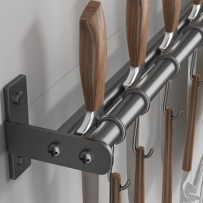 厨房置物架免打孔壁挂墙上挂架挂钩多功能省空间锅铲勺子收纳神器