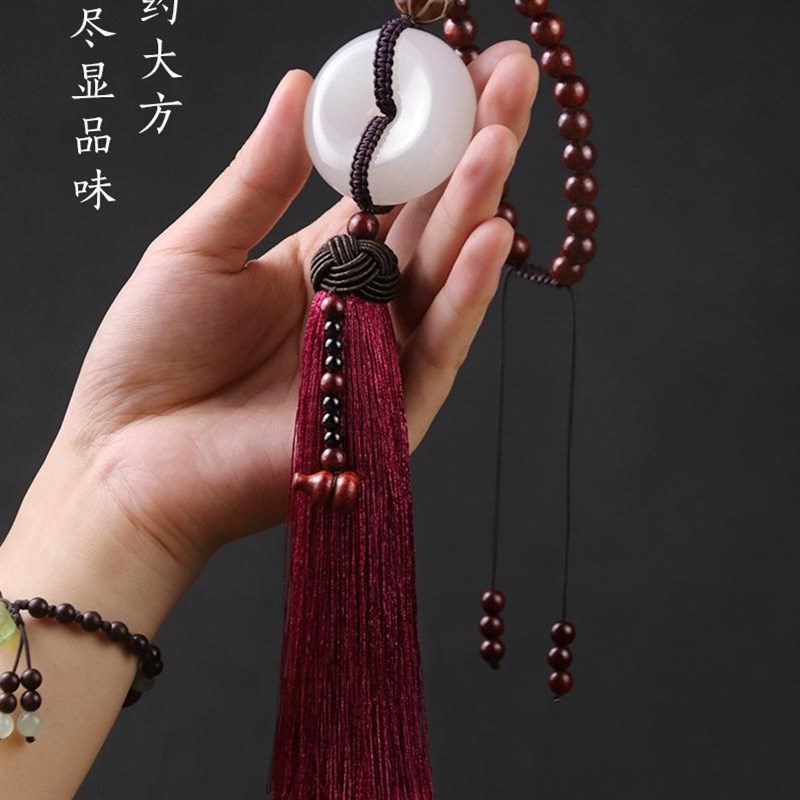 汽车挂件高档高级男女士玉石保平安符车载车内吊坠吊饰车挂车饰品