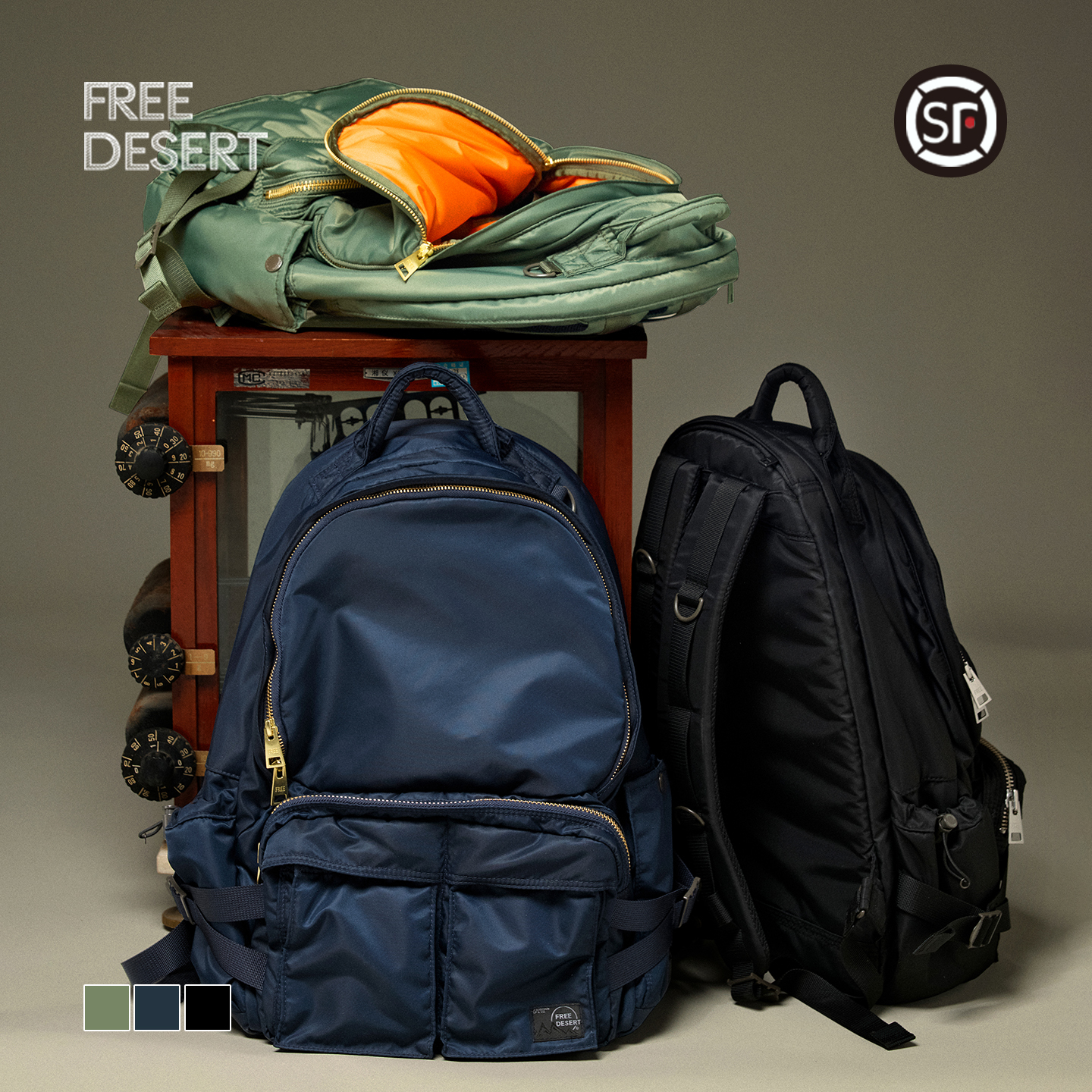 日系轻便多隔层双肩包书包电脑包