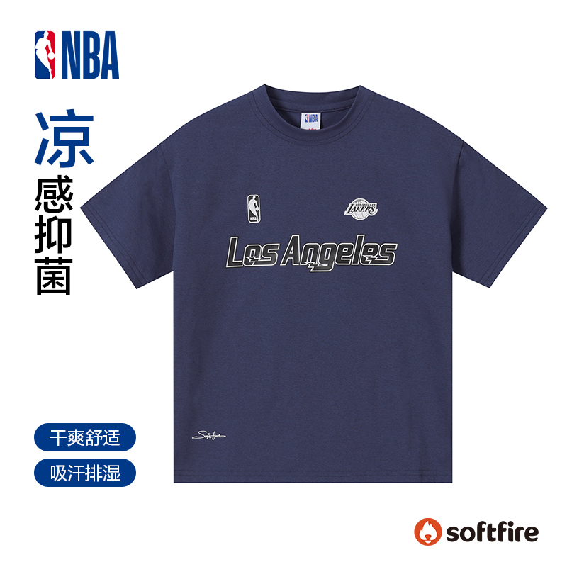 NBA儿童短袖T恤2025夏季湖人队新款青少年透气运动男女孩SOFTFIRE