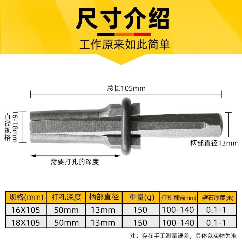 劈石器楔子采石神器石匠开石铁片破石头夹片打石材工具开山铁凿子