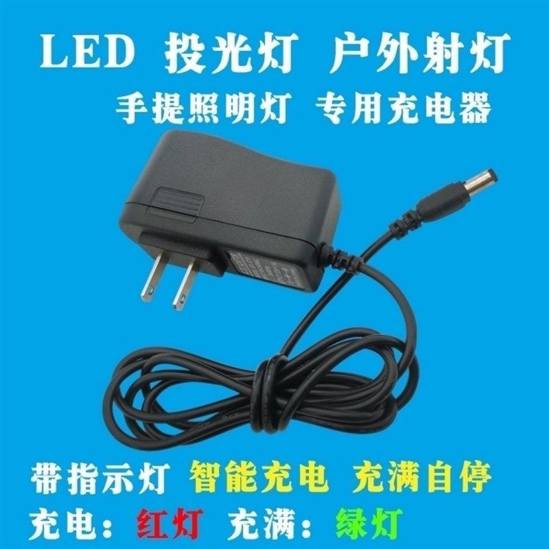 适用牛王q11q12月冉手提灯充电器5.5mm粗口4.2伏v头灯充电器电源