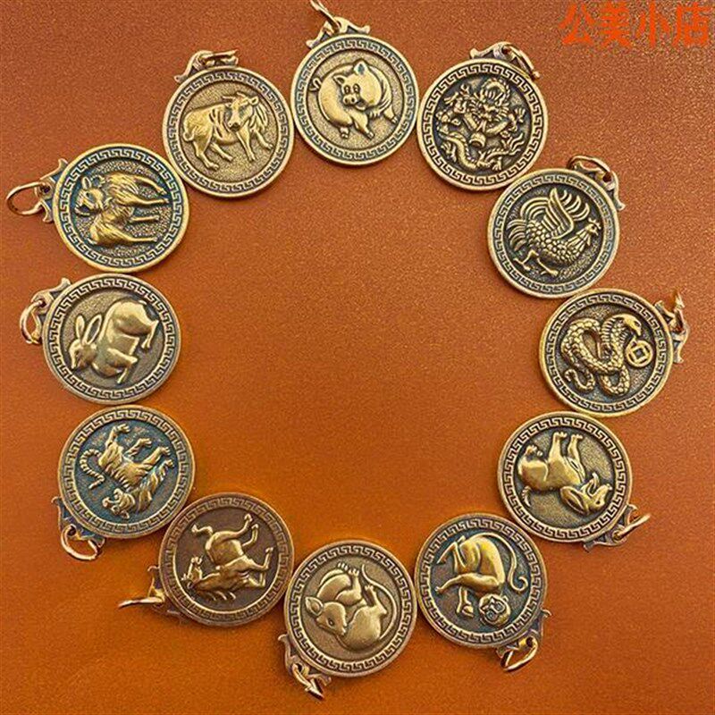 貔貅钥匙扣葫芦生肖五帝钱招财挂件朱砂葫芦男女创意十二生肖挂饰