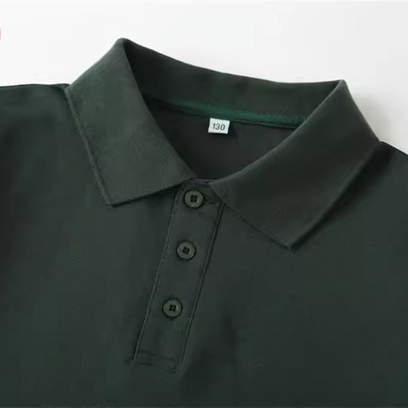 依顿英伦风夏季小学生墨绿色班服polo衫 女童纯绿短袖T恤校服