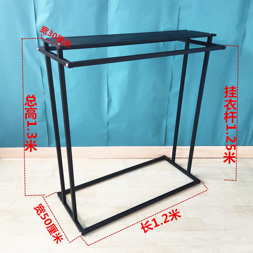 简约服装店中岛架落地展示架男女装童装双排中间货架双杠侧挂衣架