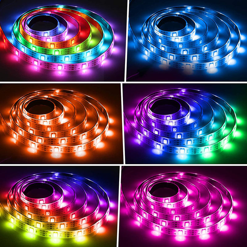 5v自粘电脑桌显示器usb氛围灯条rgb七彩幻彩跑马流水变色灯带5米