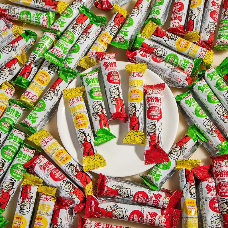 米老头多谷果子能量棒袋装夹心粗粮米果卷经典海苔味零食解馋小吃