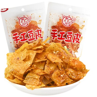 翻天娃香脆豆皮湖南特产辣条大辣片麻辣味豆干解馋小吃童年零食