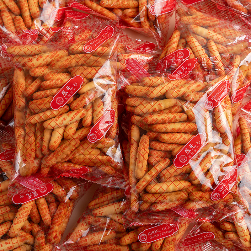 康元香酥条饼干拇指手指咸味饼干奶油条儿时8090怀旧零食品小吃