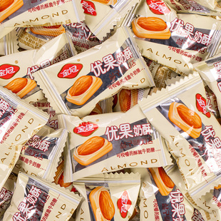 金冠巴旦木优果奶酥杏仁味奶脆牛奶糖结婚喜糖年货小零食硬糖散装