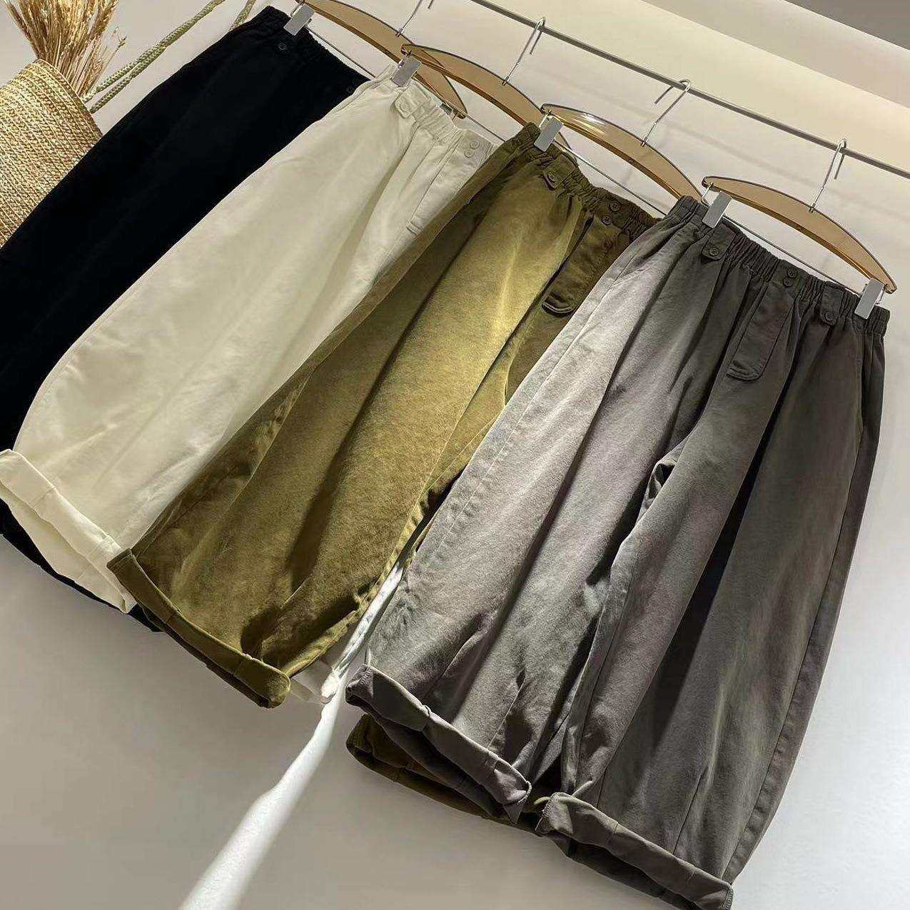 春秋季款工装风休闲系带松紧腰老爹裤女哈伦裤阔腿长裤AL77639,电子元器件市场,集成电路（IC）,淘宝优惠券,粉丝福利购,淘宝优惠卷