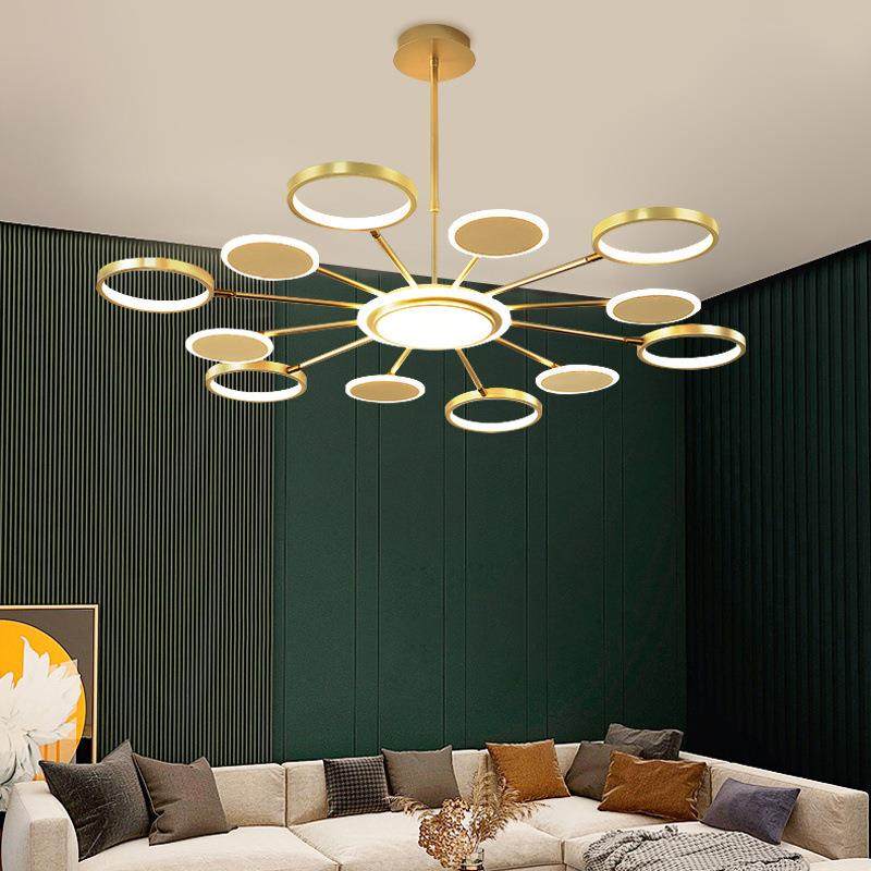 北欧现代简约客厅灯2020新款轻奢金色几何创意设计师样板房LED