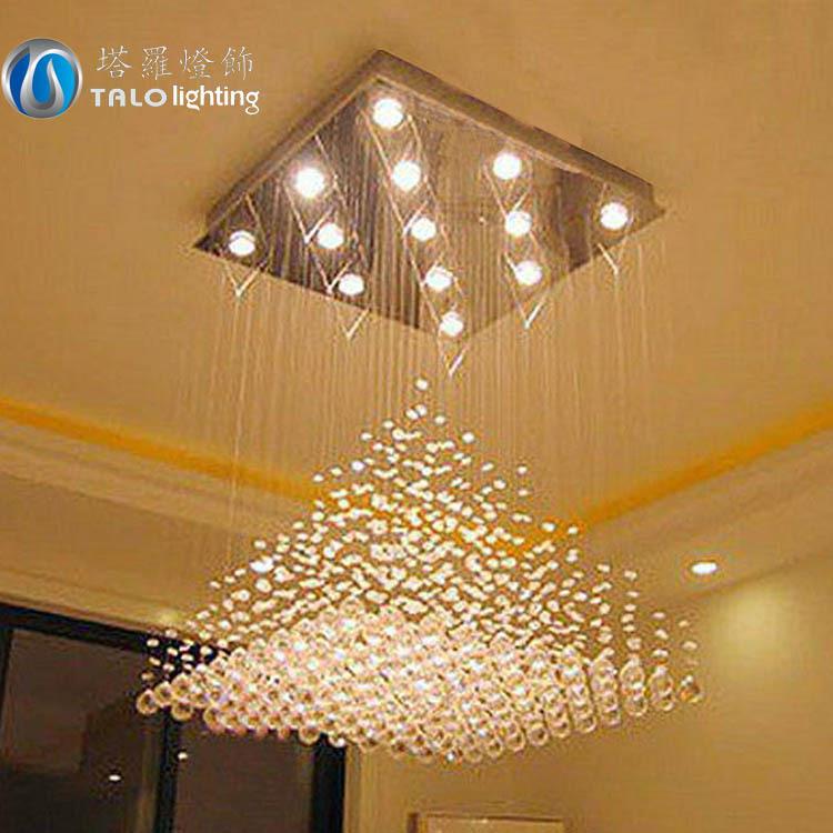 亚马逊方形led水晶灯卧室客厅吸顶灯创意LED餐厅灯时尚吧台吊灯