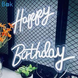 跨境新款happy birthday字母灯派对氛围装饰发光字霓虹灯造型