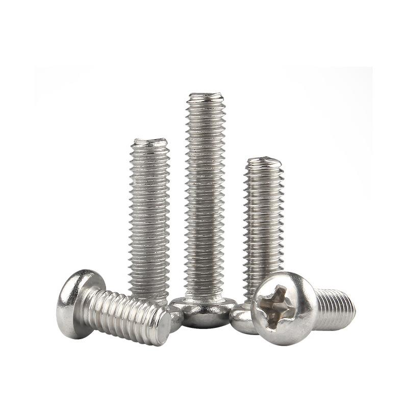 厂家直销201不锈钢GB818圆头螺丝 十字盘头机牙 螺栓机丝M2M2.5M3