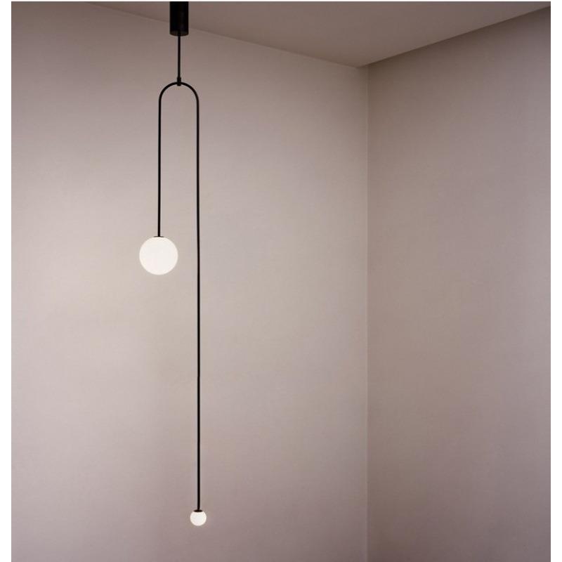 意式极简几何线性个性吊灯现代卧室床头餐厅吧台艺术玻璃吊灯