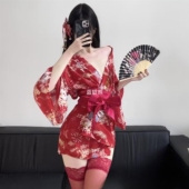 开襟日系和服制服家居服套装 性感睡衣东京少女 性感深V花间二次元