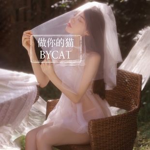 性感法式 浪漫性睡衣情绪纯欲开叉白色蕾丝吊带睡裙女 新娘婚纱套装