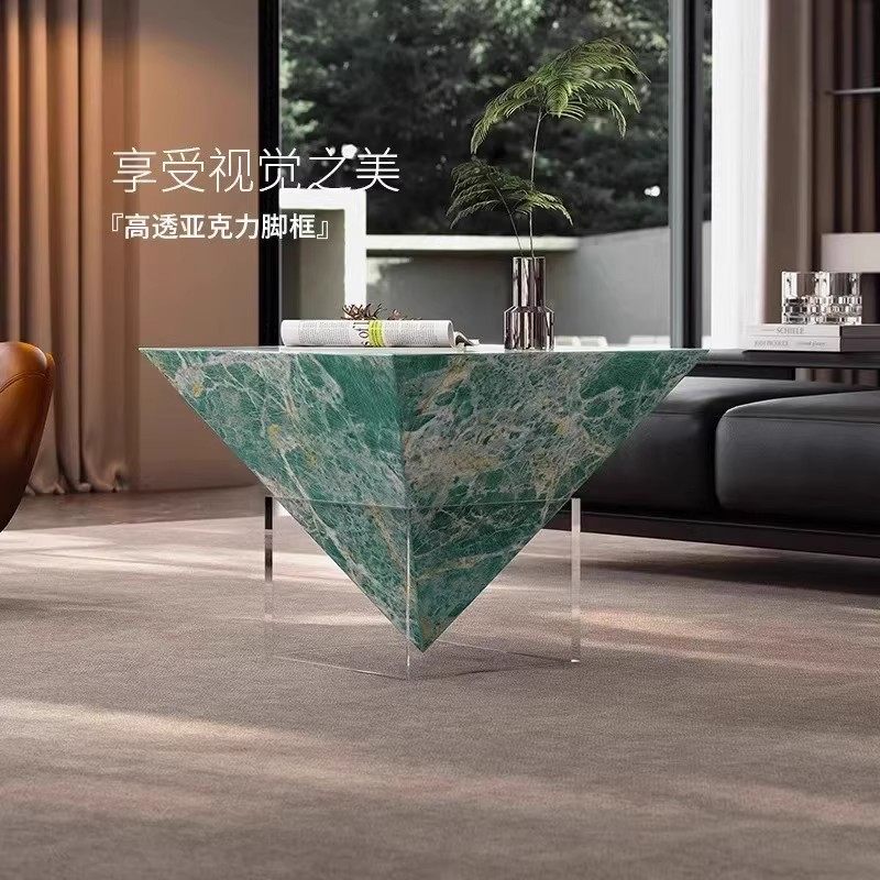 意式极简创意悬浮茶几现代简约客厅家用高级感奢石压克力拼接茶几