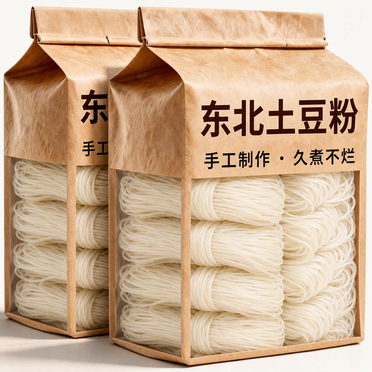 正宗东北土豆粉条子官方旗舰店黑龙江纯手工马铃薯粉条炖酸菜火锅图片