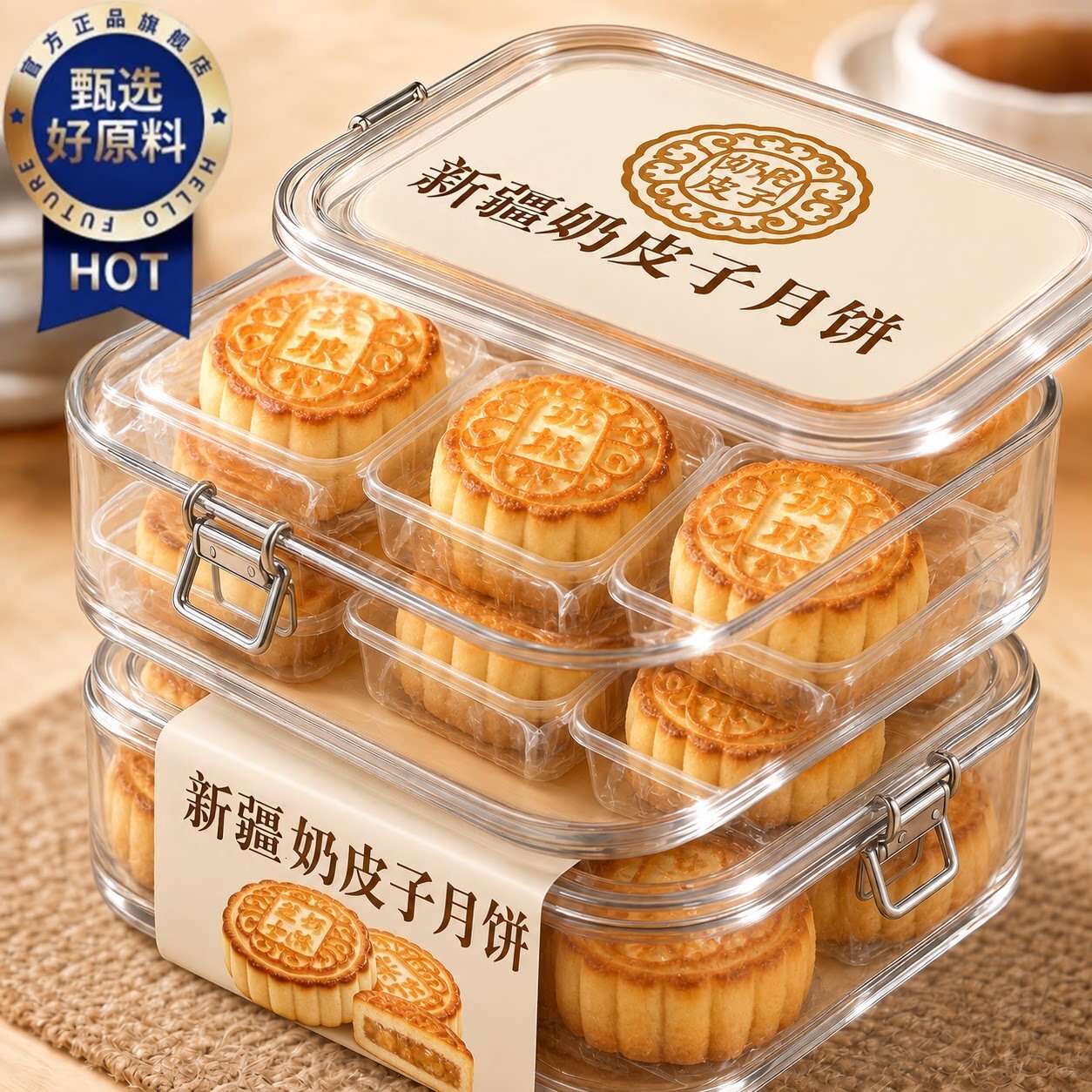奶皮子月饼新疆特产手工月饼奶豆腐酸奶新疆糕点中秋节送礼奶制品