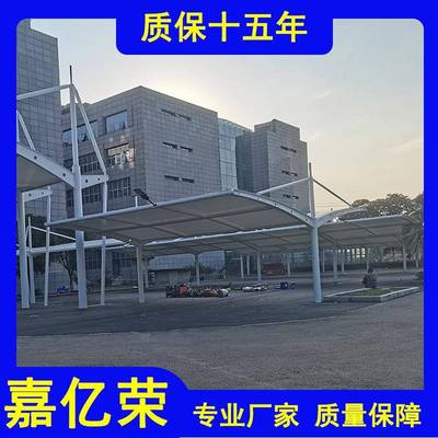 重庆膜结构停车棚PTFE膜布户外拉杆停车棚双开门膜结构停车棚