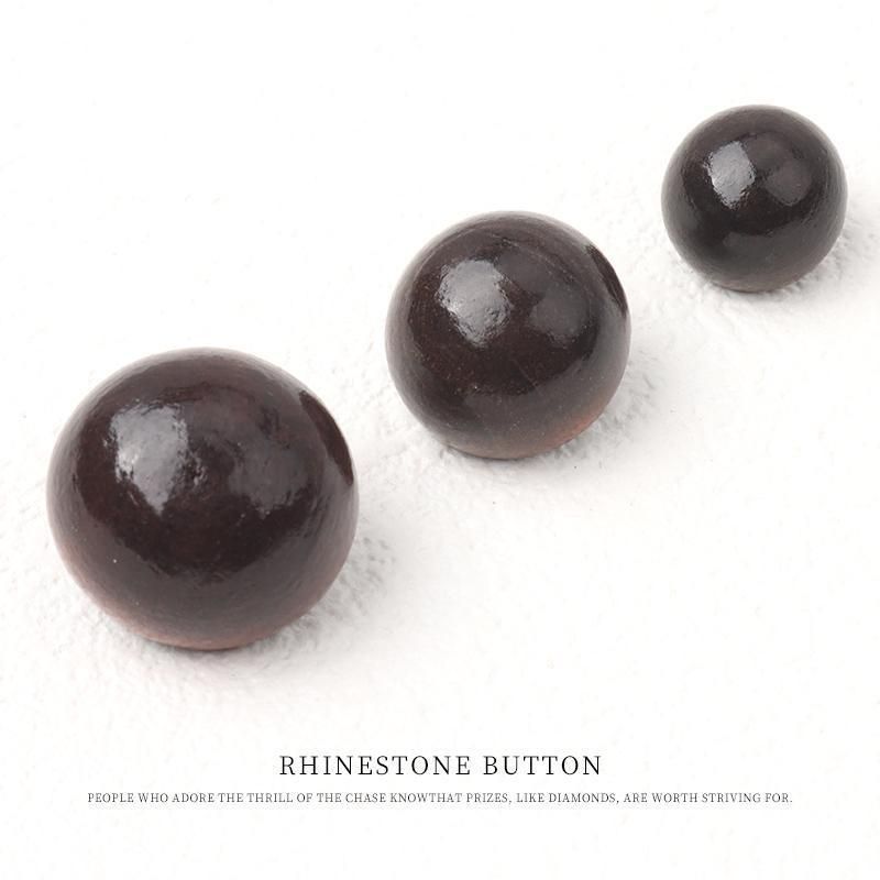 圆形高脚蘑菇扣木珠diy手工制作串珠手缝扣旗袍汉服唐装衬衫开衫