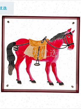 生活国风十二生肖马年非遗皮影剪纸装饰画亚克R力框家居装饰摆件.