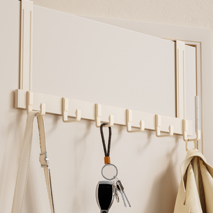 沐笙歌门后挂钩挂衣架免打孔卧室卫生间置物架门背式奶白挂衣排钩