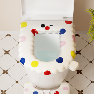 沐笙歌防水马桶垫四季通用粘贴式柔软马桶垫圈家用带提手马桶坐垫