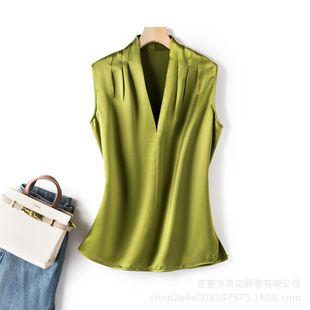 山姆优选高定服装 重磅三醋酸缎面高级感无袖 上衣内搭背心女小衫