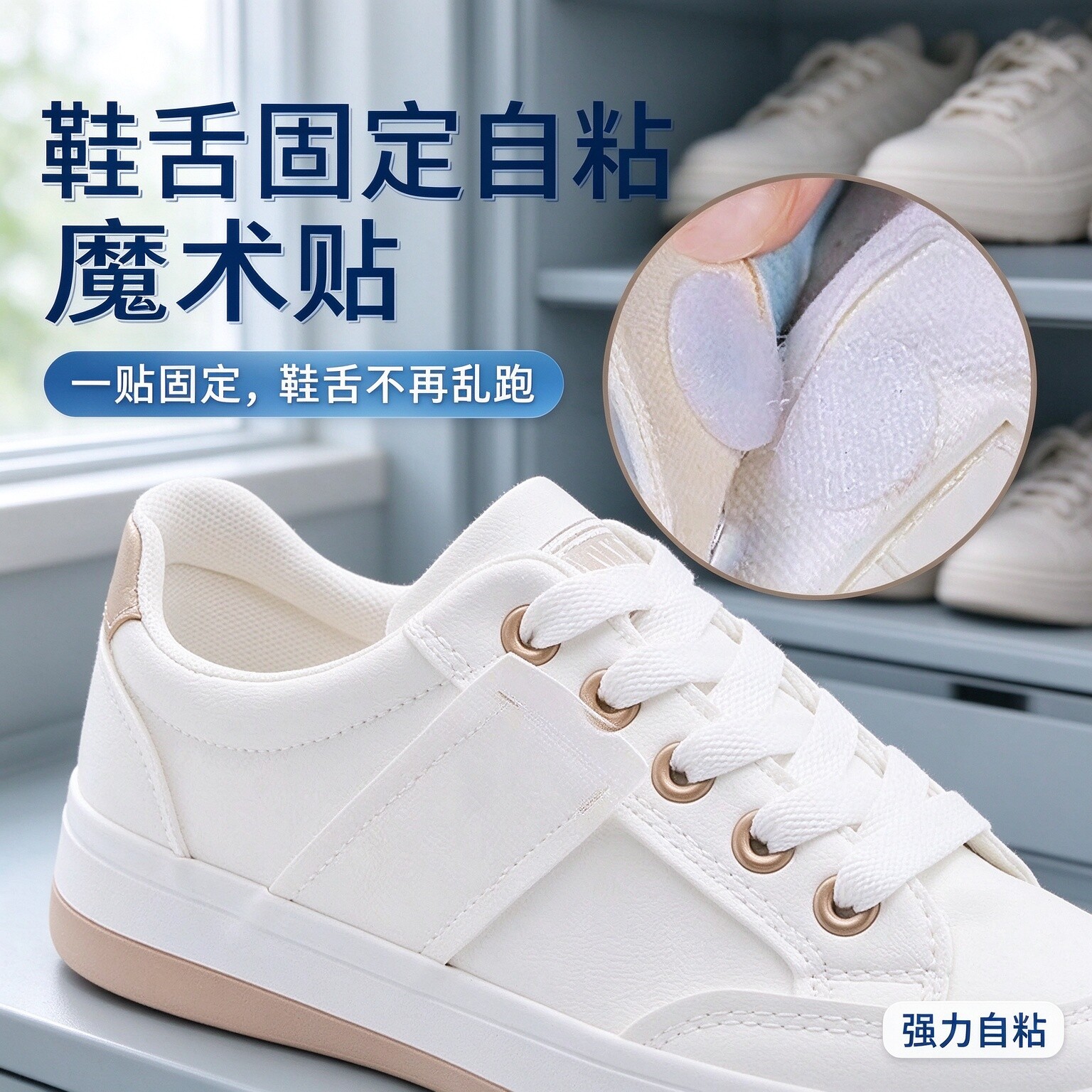 舌头帆布鞋运动固定自粘固定贴魔术防歪偏防跑鞋子神器鞋舌防滑贴