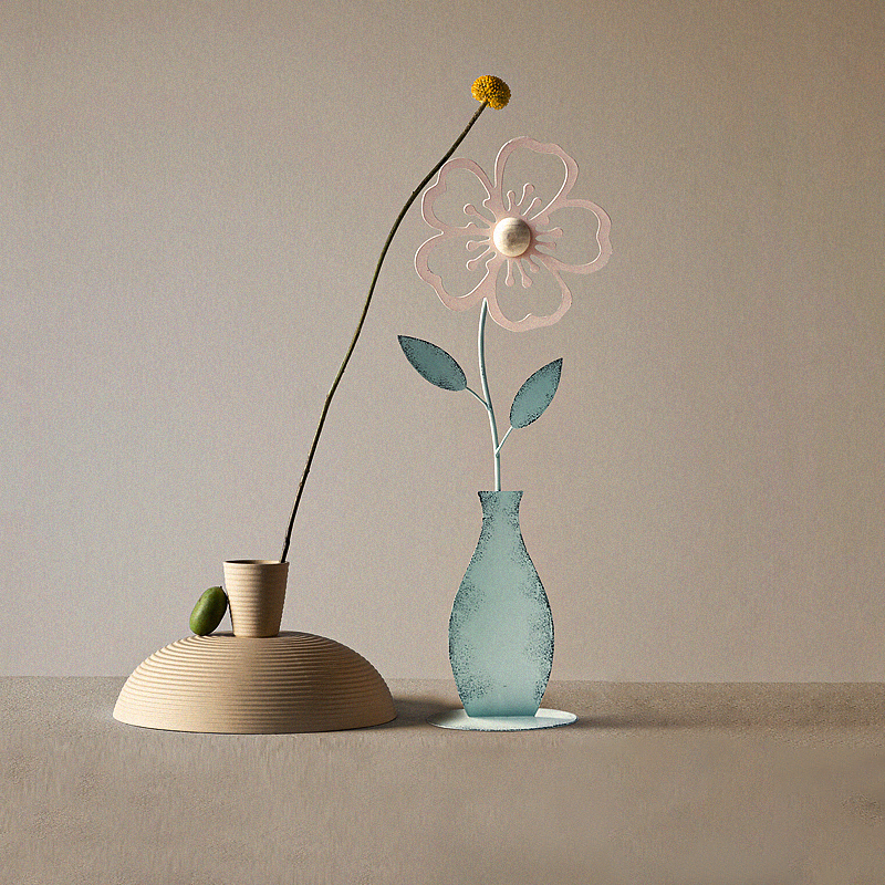 久伴法式复古铁艺樱花摆件