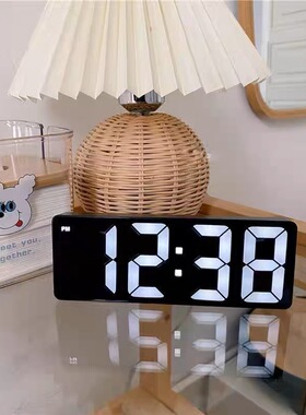 13寸大屏LED时钟闹钟电子钟北欧数字钟表简约客厅挂钟USB供电