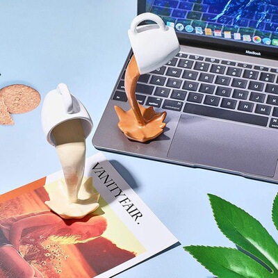 高档咖啡流水创意马克杯摆件房间