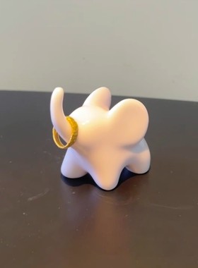 戒指架小象置物架装饰洗手间洗漱台放戒指的摆件首饰收纳托架浴室