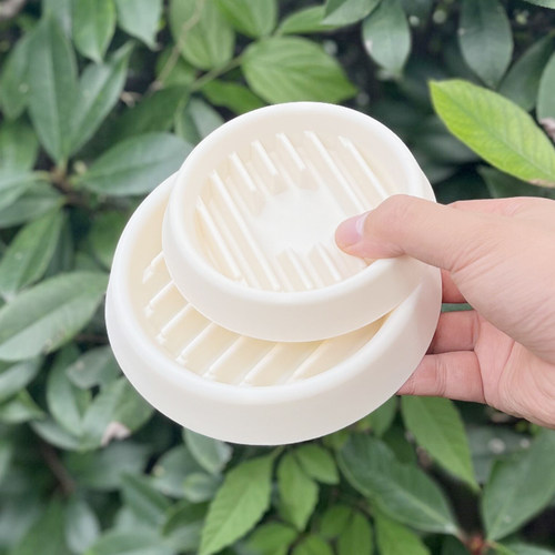 透气托盘树脂沥水花盆托盘防烂根接水花托多肉桌面小圆盆米色托盘